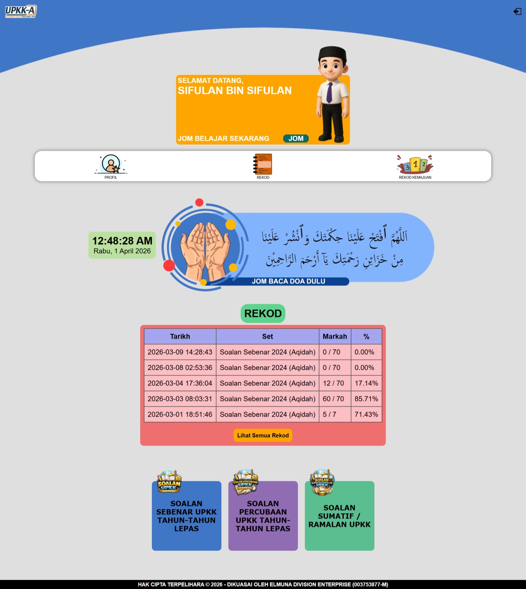 Menu UPKK-A